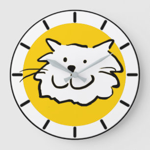 Grande Horloge Ronde Ce chat - le visage d'un chat heureux