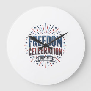 Grande Horloge Ronde Célébration de la liberté 4 juillet conception de