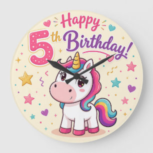 Grande Horloge Ronde Célébration des 5 ans de la Licorne Magique