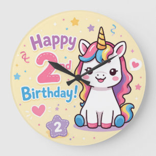 Grande Horloge Ronde Célébration du 2e anniversaire de Licorne Arc-en-C