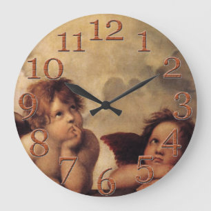 Grande Horloge Ronde Célèbre art, Raphael, Sistine Cherub