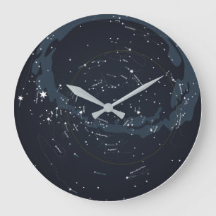 Grande Horloge Ronde Celestial Planisphere Wall Clock