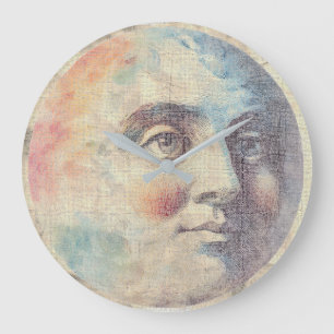 Grande Horloge Ronde Celestial Vintage - L'Homme dans la Lune
