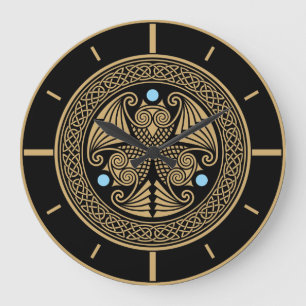 Grande Horloge Ronde Celtic Owl Trio