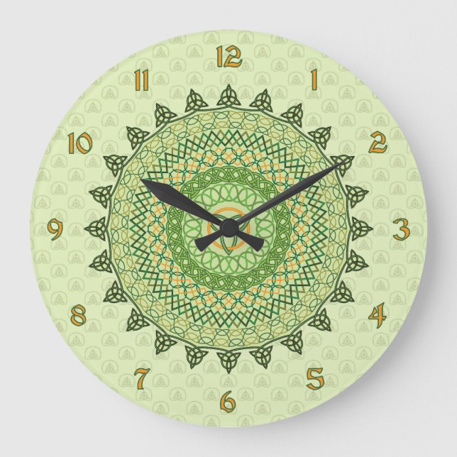 Grande Horloge Ronde Celtic St. Patty's Day Clock (Recto)
