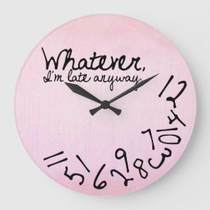 Grande Horloge Ronde celui qui, je sois tardifs de toute façon - rose