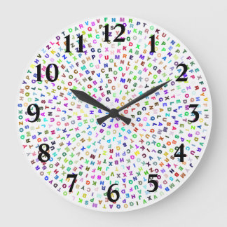 Grande Horloge Ronde Cercle Alphabet