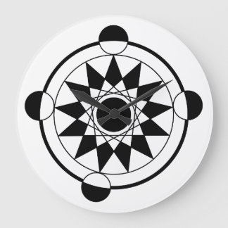 Grande Horloge Ronde Cercle de culture géométrique futuriste Mandala