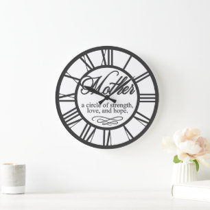 Grande Horloge Ronde Cercle de force et d'amour de la mère