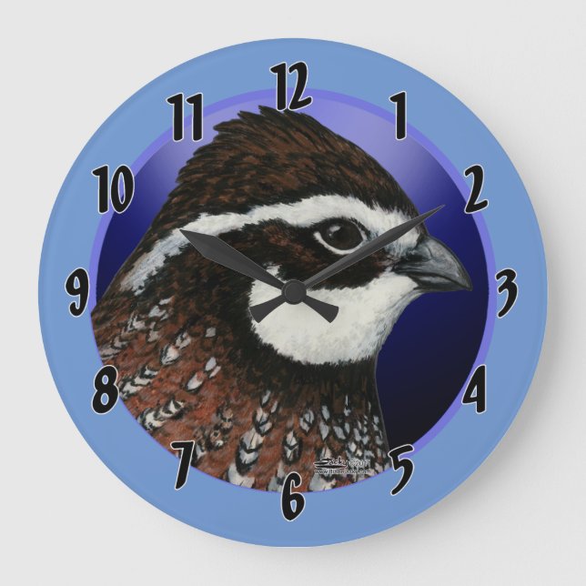 Grande Horloge Ronde Cercle de tête de caille Bobwhite (Recto)