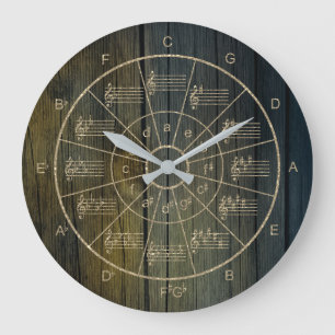 Grande Horloge Ronde Cercle du cinquième dessin pour musiciens