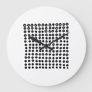 Grande Horloge Ronde Cercle géométrique minimal à main noir blanc