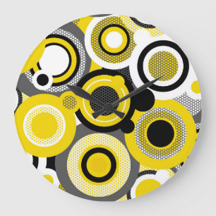 Grande Horloge Ronde Cercles de couleur, texture géométrique abstraite