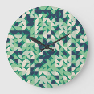 Grande Horloge Ronde Cercles de quarts de couleur aléatoire, génératifs
