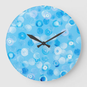 Grande Horloge Ronde Cercles d'hiver : Pois Abstraits.