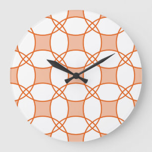 Grande Horloge Ronde Cercles vintages Art : Motif géométrique transpare