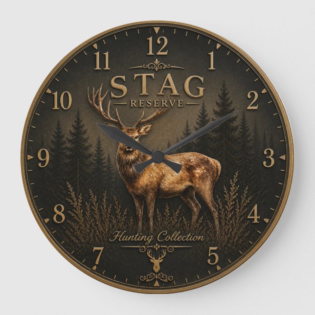 GRANDE HORLOGE RONDE CERF – COLLECTION DE CHASSE  (Recto)