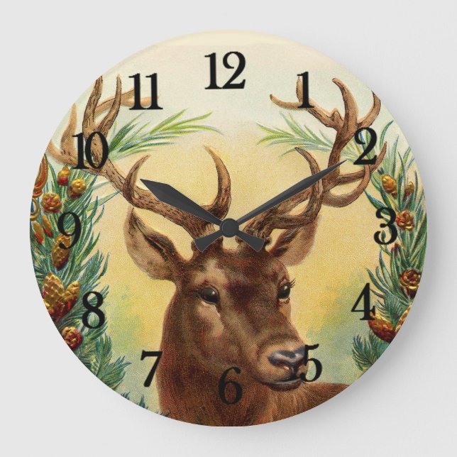Grande Horloge Ronde Cerf Vintage (Recto)