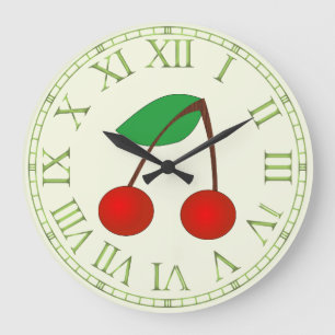 Grande Horloge Ronde Cerises