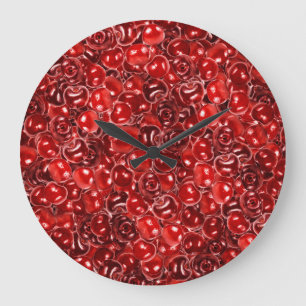 Grande Horloge Ronde Cerises sucrées