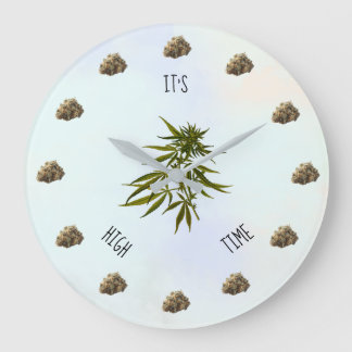 Grande Horloge Ronde C'est High Time Weed Bud Personnalisé
