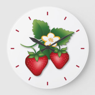 Grande Horloge Ronde C'est l'heure du gâteau à la fraise