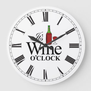Grande Horloge Ronde C'est l'horloge murale Wine O'Clock