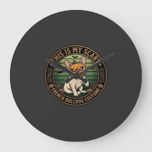 Grande Horloge Ronde C'est mon costume effrayant de bouledogue français