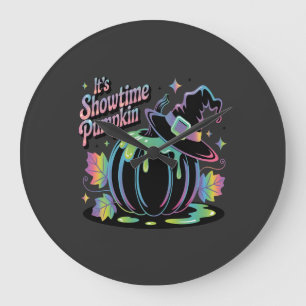 Grande Horloge Ronde C'est Showtime Pumpkin Hat Pumpkin