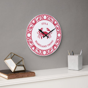 GRANDE HORLOGE RONDE C'EST UN MUR DE MARYLAND (CRABS)