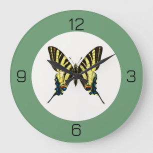 Grande Horloge Ronde C'est une fête d'anniversaire de papillon à queue
