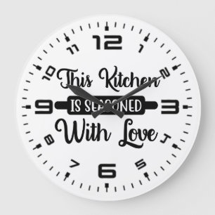 Grande Horloge Ronde Cette Cuisine Est Assaisonnée D'Amour