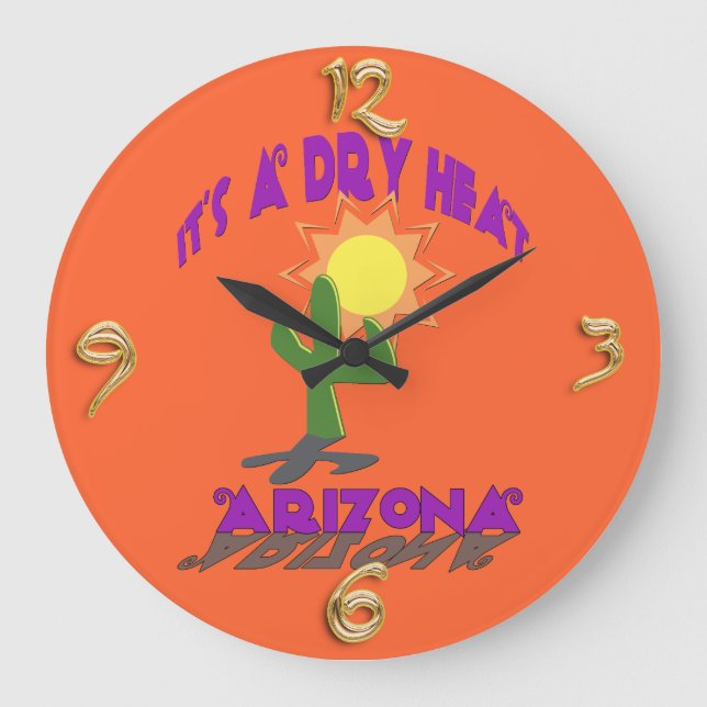 Grande Horloge Ronde Chaleur sèche Arizona Wall Clock (Recto)
