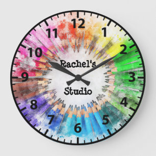 Grande Horloge Ronde Chambre d'enfant Chambre de fille Fille Artiste