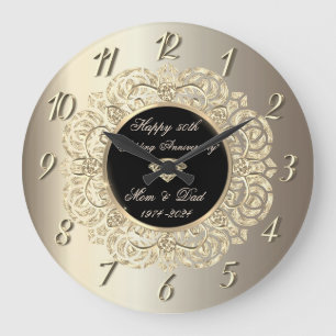 Grande Horloge Ronde Champagne 50e anniversaire de Mariage