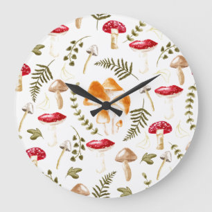 Grande Horloge Ronde Champagne  Esthétique Cottagecore  Aquarelle