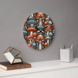 Grande Horloge Ronde Champignons Americana