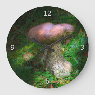 Grande Horloge Ronde Champignons des bois - Penny Bun, Porcino