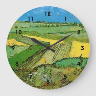 Grande Horloge Ronde Champs de blé à Auvers sous un ciel nuageux