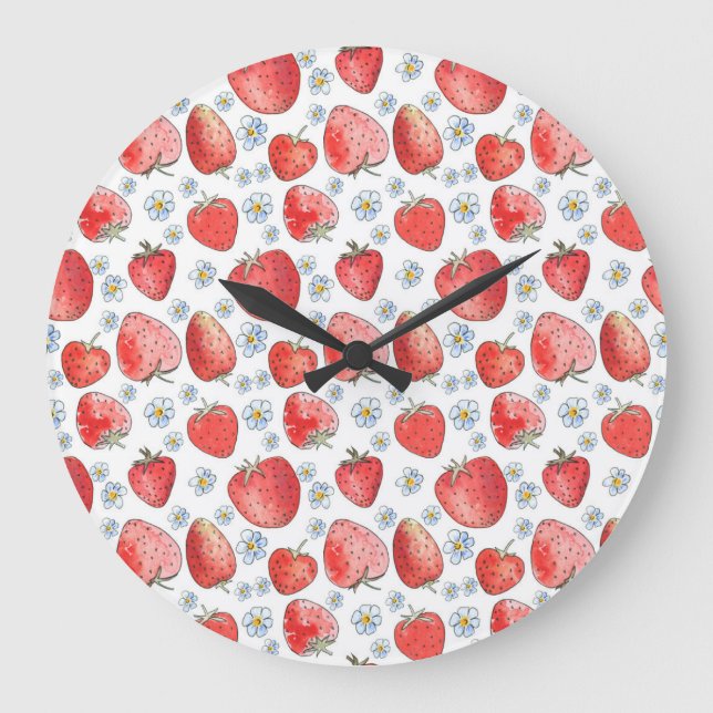 Grande Horloge Ronde Champs de fraises : Fraîcheur d'été (Recto)