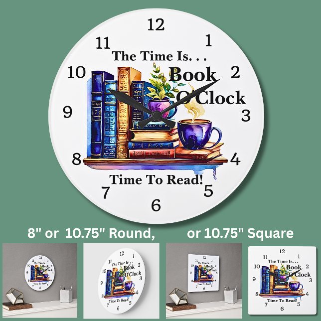 Grande Horloge Ronde Changer le texte - Il est Livre heure (Créateur téléchargé)