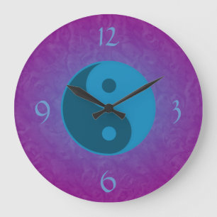 Grande Horloge Ronde Chant religieux bleu de Yin Yang