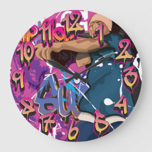 Grande Horloge Ronde Chanteur de Hip Hop