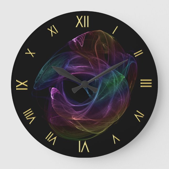 Grande Horloge Ronde Chaotic rainbow Wall Clock (Recto)
