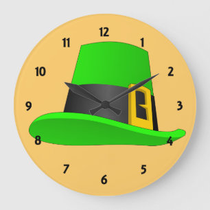 Grande Horloge Ronde Chapeau de Leprechaun avec boucle