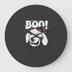 Grande Horloge Ronde Chapeau de sorcière pour chien Halloween Boo Chauv