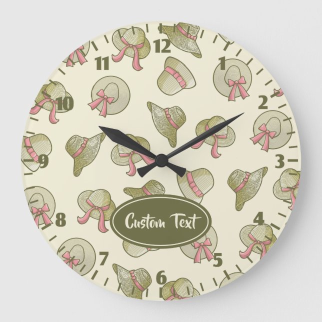 Grande Horloge Ronde Chapeaux d'été féminins jaunes (Recto)