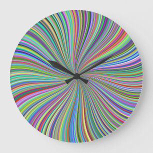 Grande Horloge Ronde Chaque couleur Sunburst Spiral Illusion Optique Ar