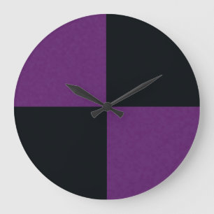 Grande Horloge Ronde Charcoal and Purple Denim, Wall Clock