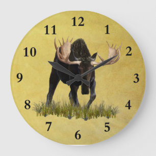 Grande Horloge Ronde Charging Bull Moose